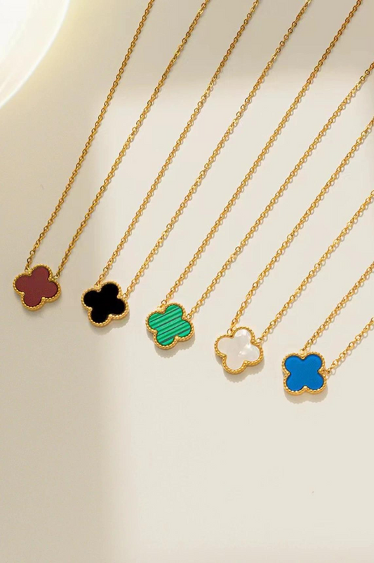 Five colors of Clover Necklaces