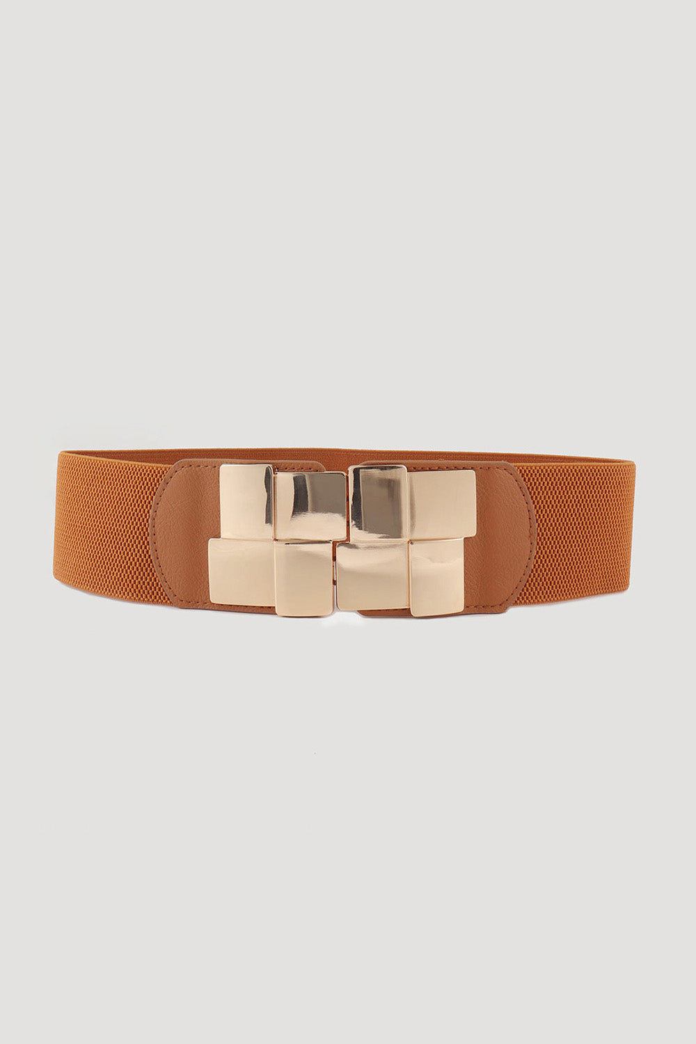 Geometric Buckle Wide Elastic Belt