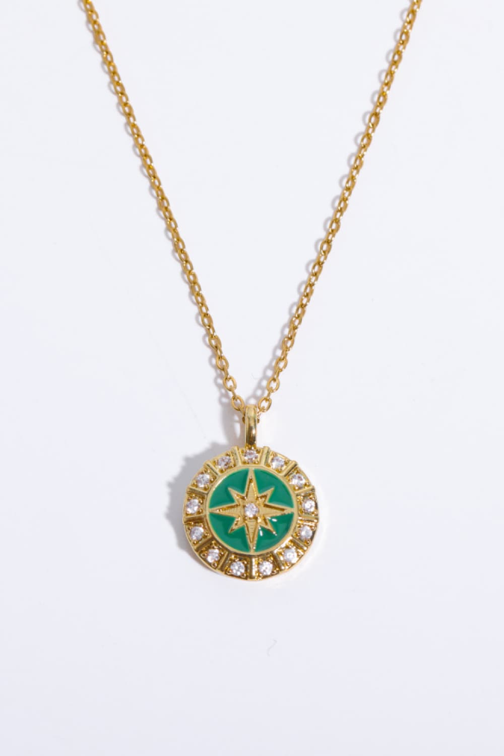 Green North Star Pendant Necklace