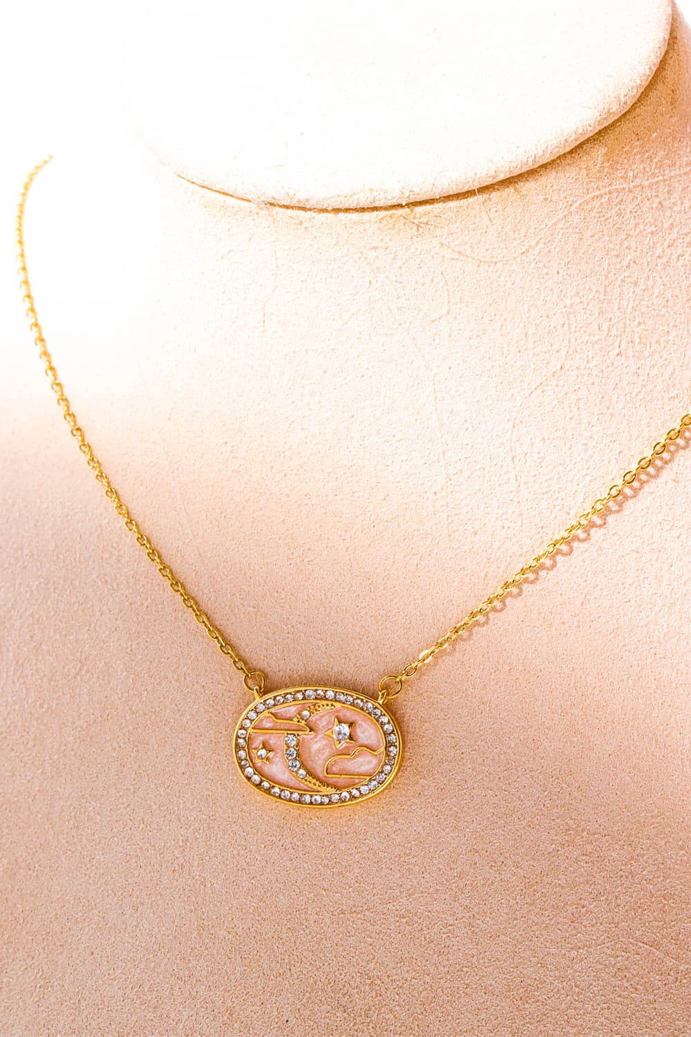 Stars in a Plate Pendant Necklace - Bazaare Mart