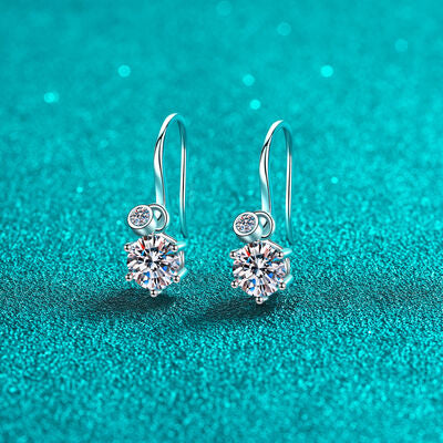 Silver Flower Moissanite Earrings