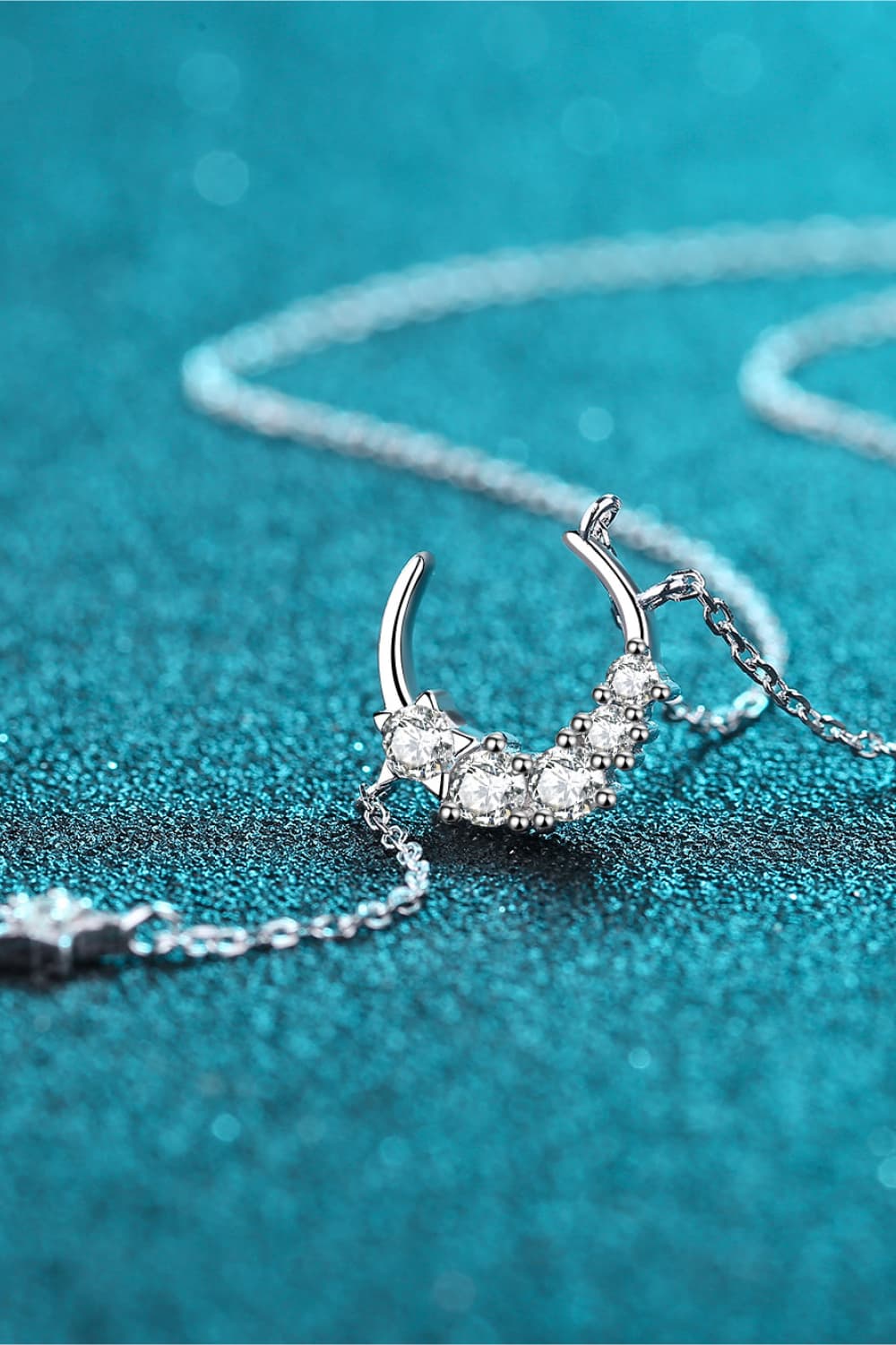 Star & Moon Moissanite Necklace - Bazaare Mart