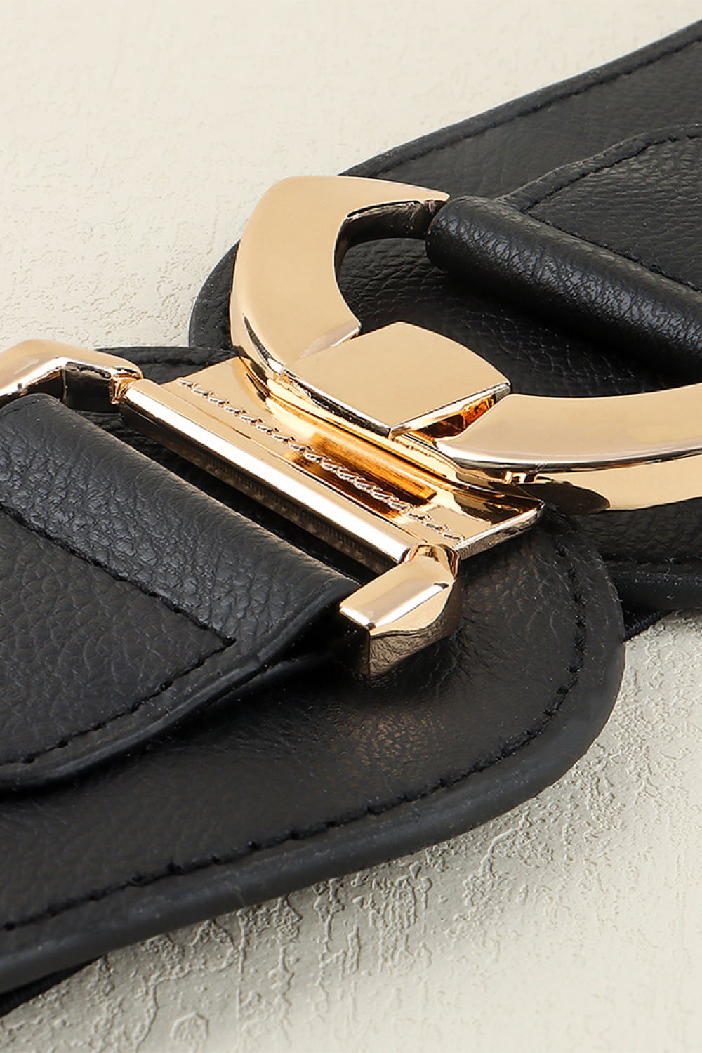 Wide Gold Clasp Buckle Elastic Belt - Bazaare Mart