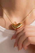 Liquid Heart Shape Pendant Necklace Gold One Size Trendsi Necklace