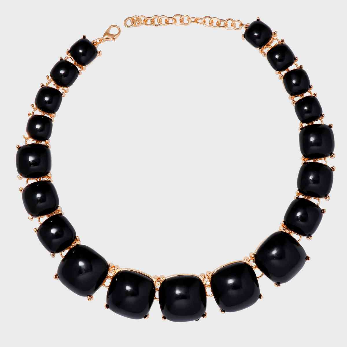 Black Bead Statement Necklace