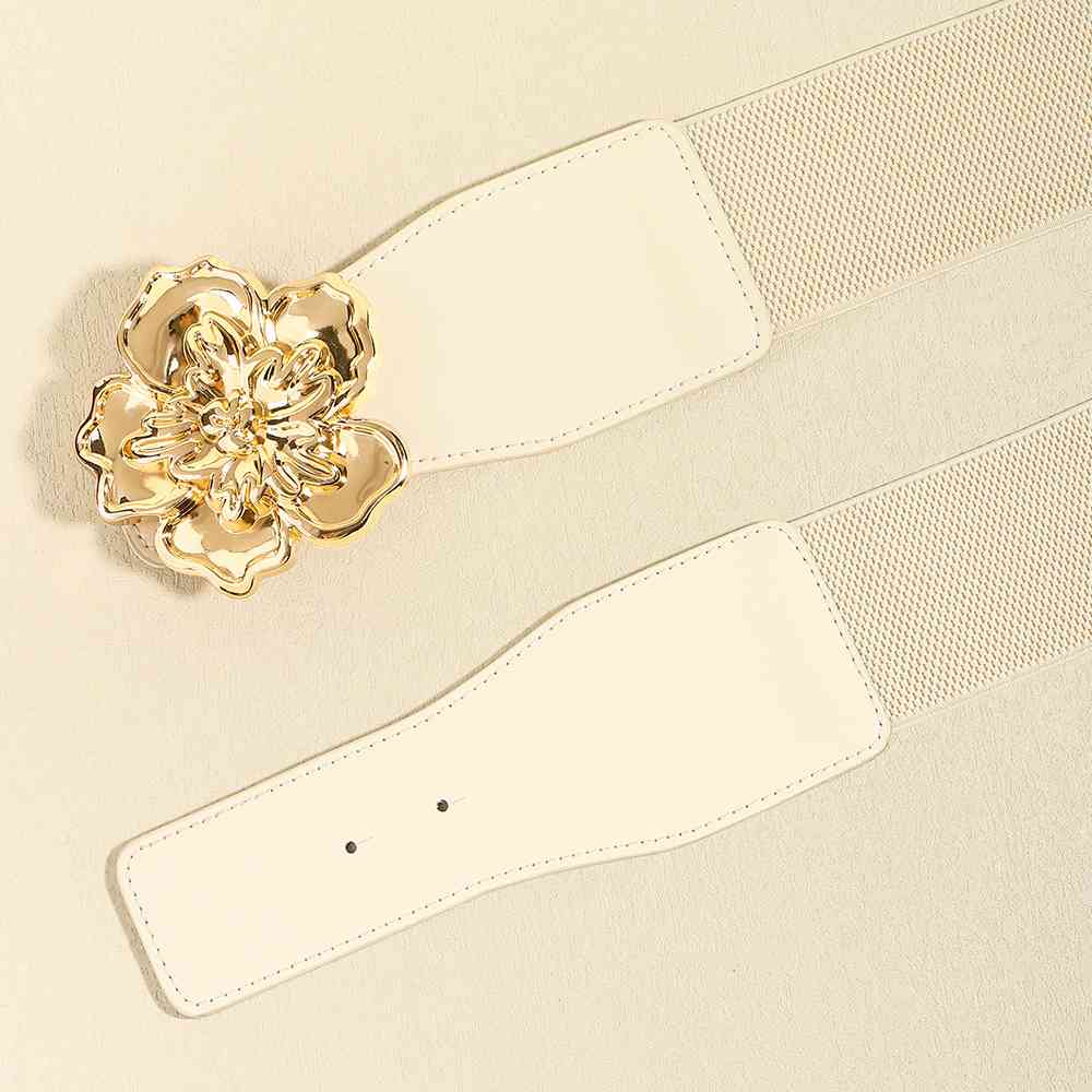 Flower Alloy Buckle Elastic Belt - Bazaare Mart