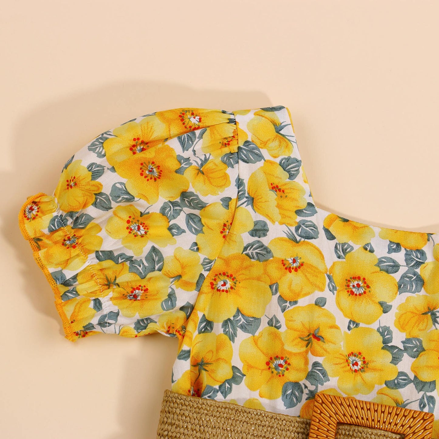 Toddler Girls Yellow Floral Peasant Dress