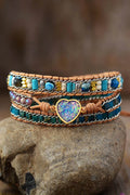 Heart Layered Bracelet Turquoise One Size Trendsi Bracelet