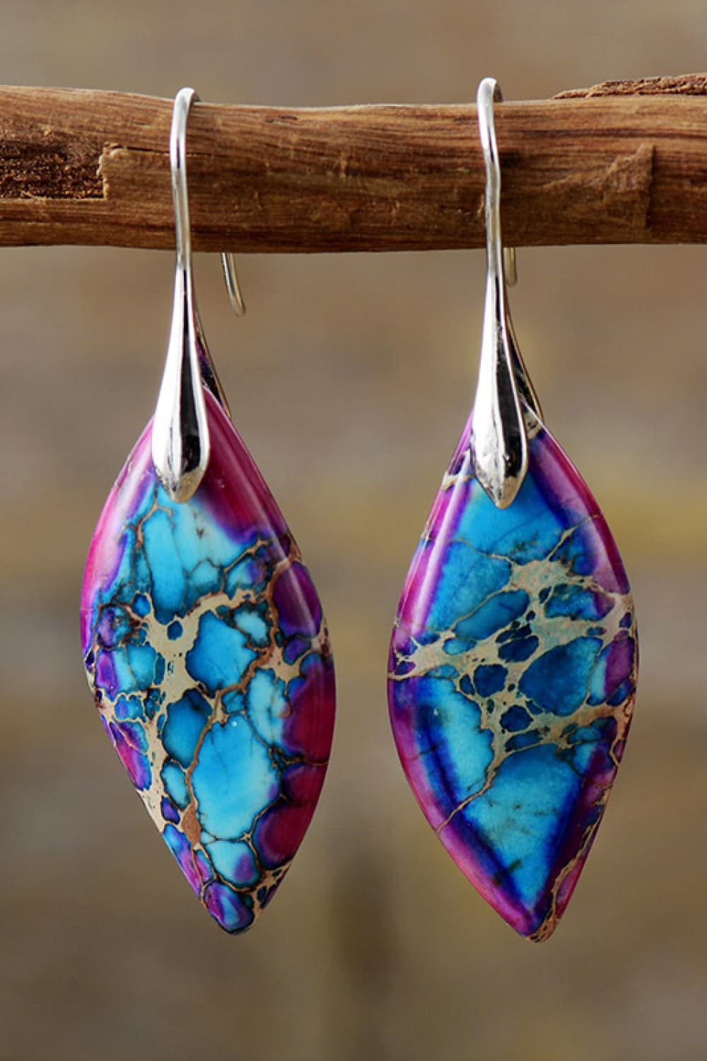 Handmade Natural Stone Hook Earrings - Bazaare Mart