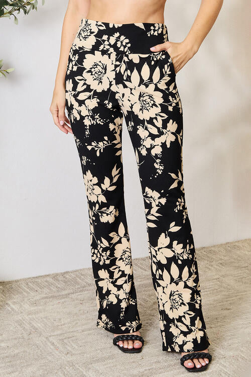 Heimish Plus Size High Waist Floral Flare Pants