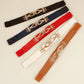 Thin Gold Buckle Elastic Belt Bazaare Mart Women's Belt