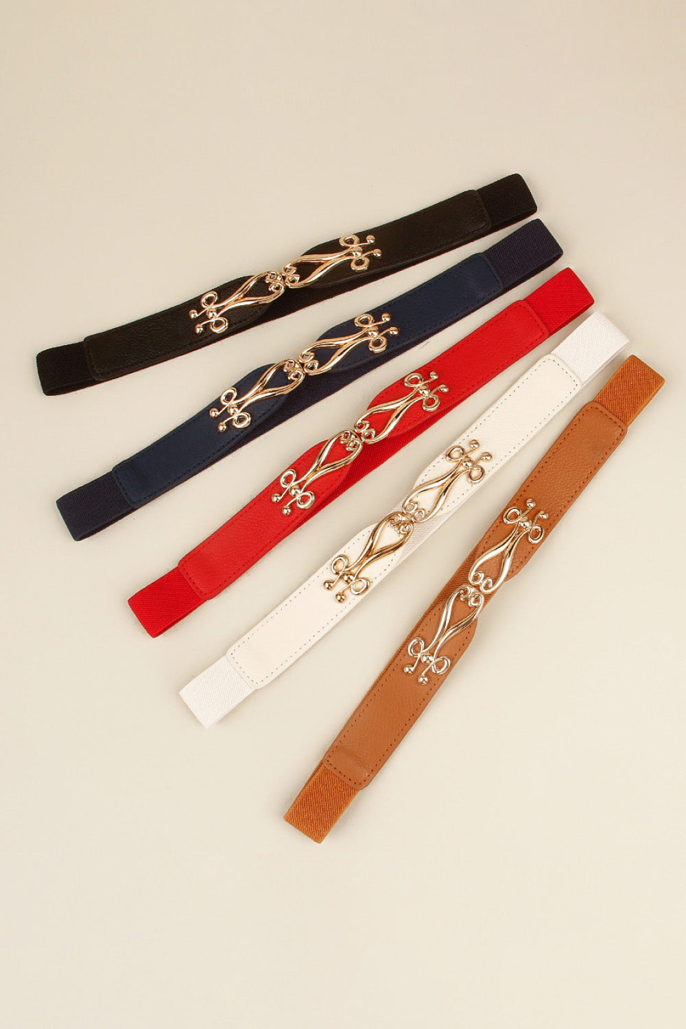 Thin Gold Buckle Elastic Belt - Bazaare Mart