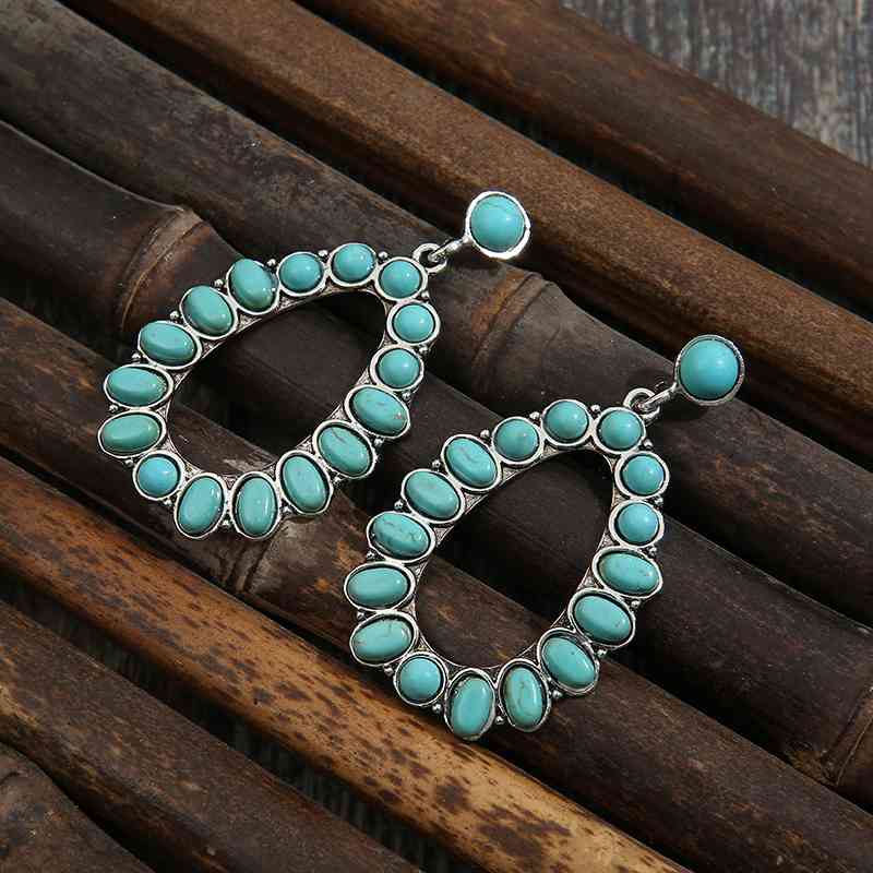 Artificial Turquoise Hoop Earrings