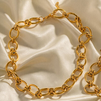 Gold-Plated Chain Statement Necklace