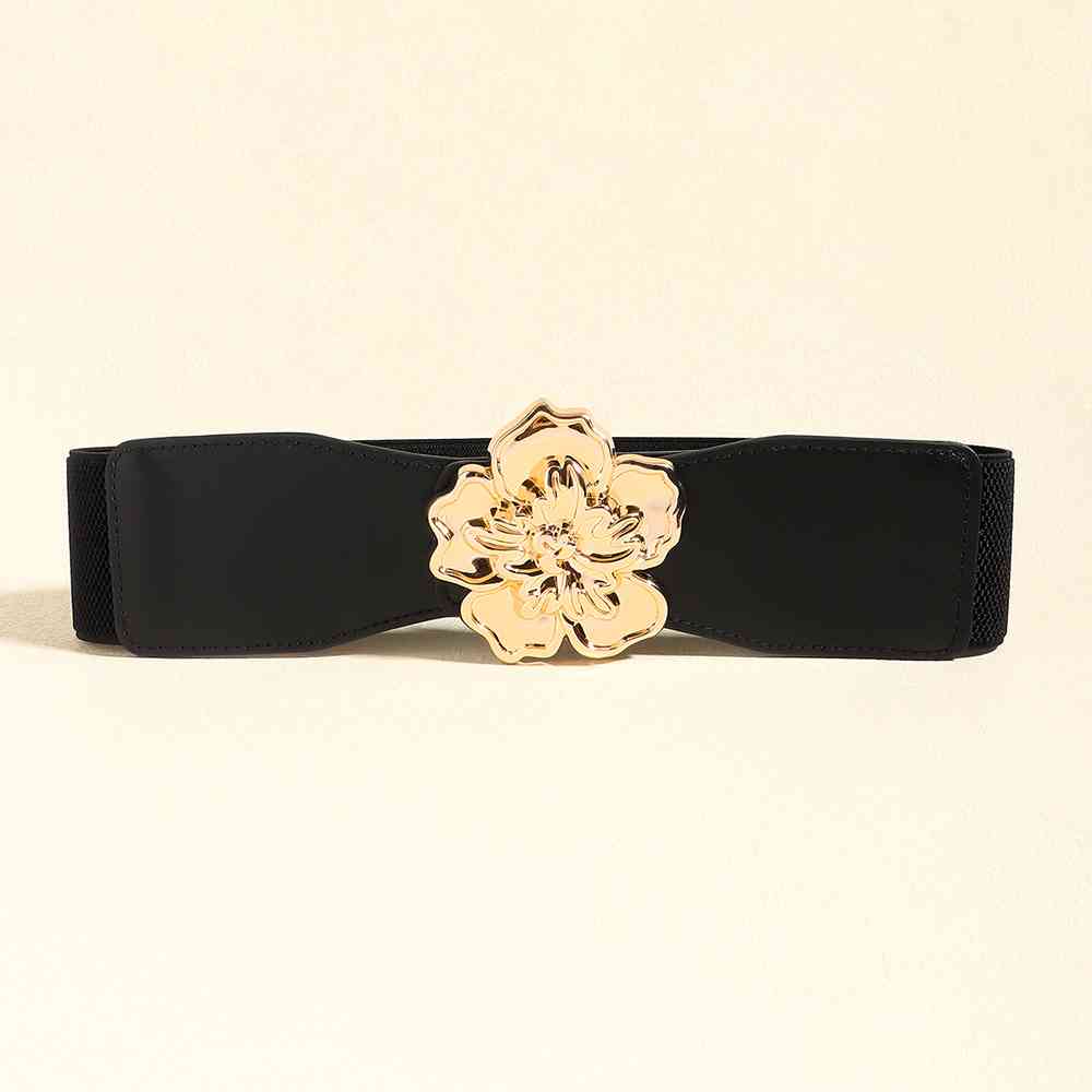 Flower Alloy Buckle Elastic Belt - Bazaare Mart