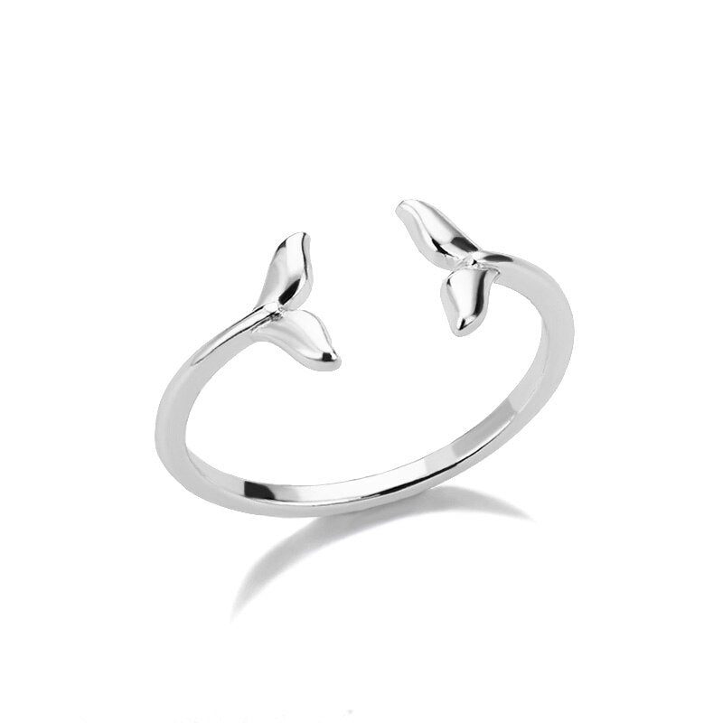 Silver Mermaid Tail Open Ring