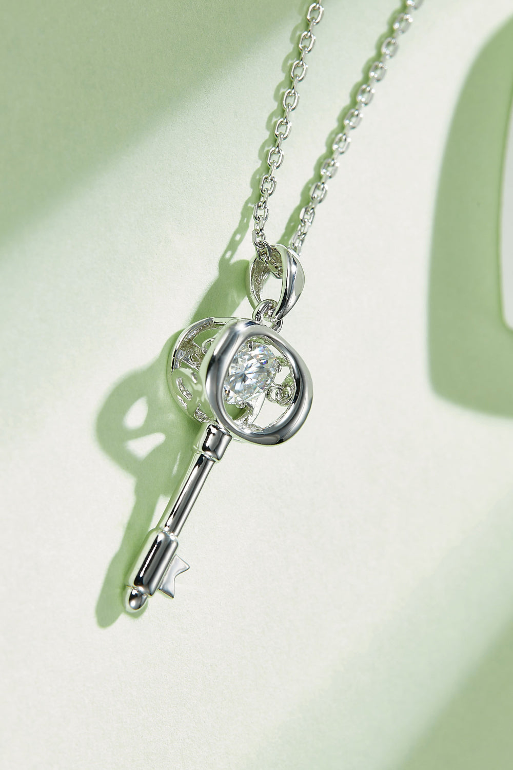 Moissanite Key Necklace