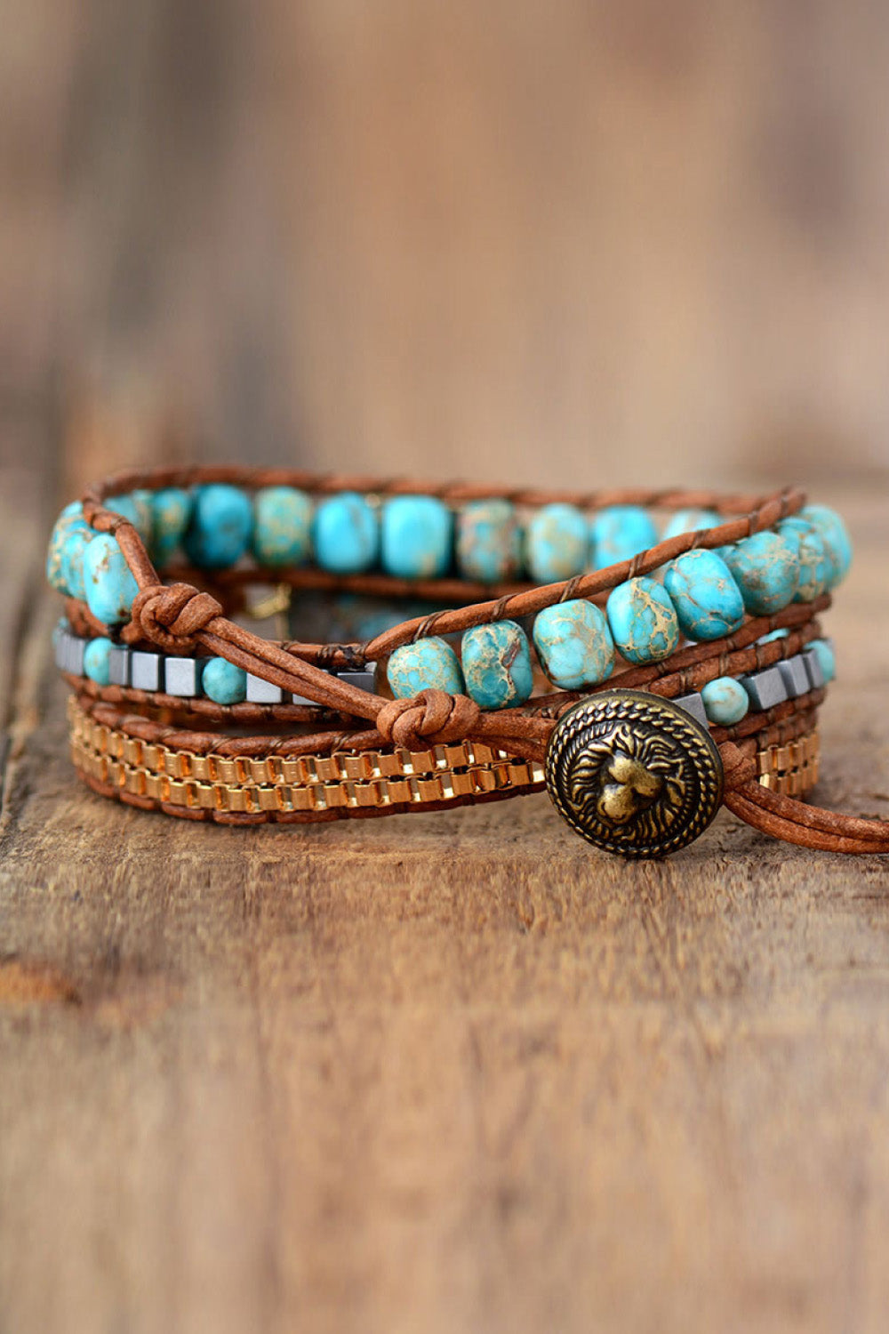 Handmade Natural Stone Copper Bracelet - Bazaare Mart