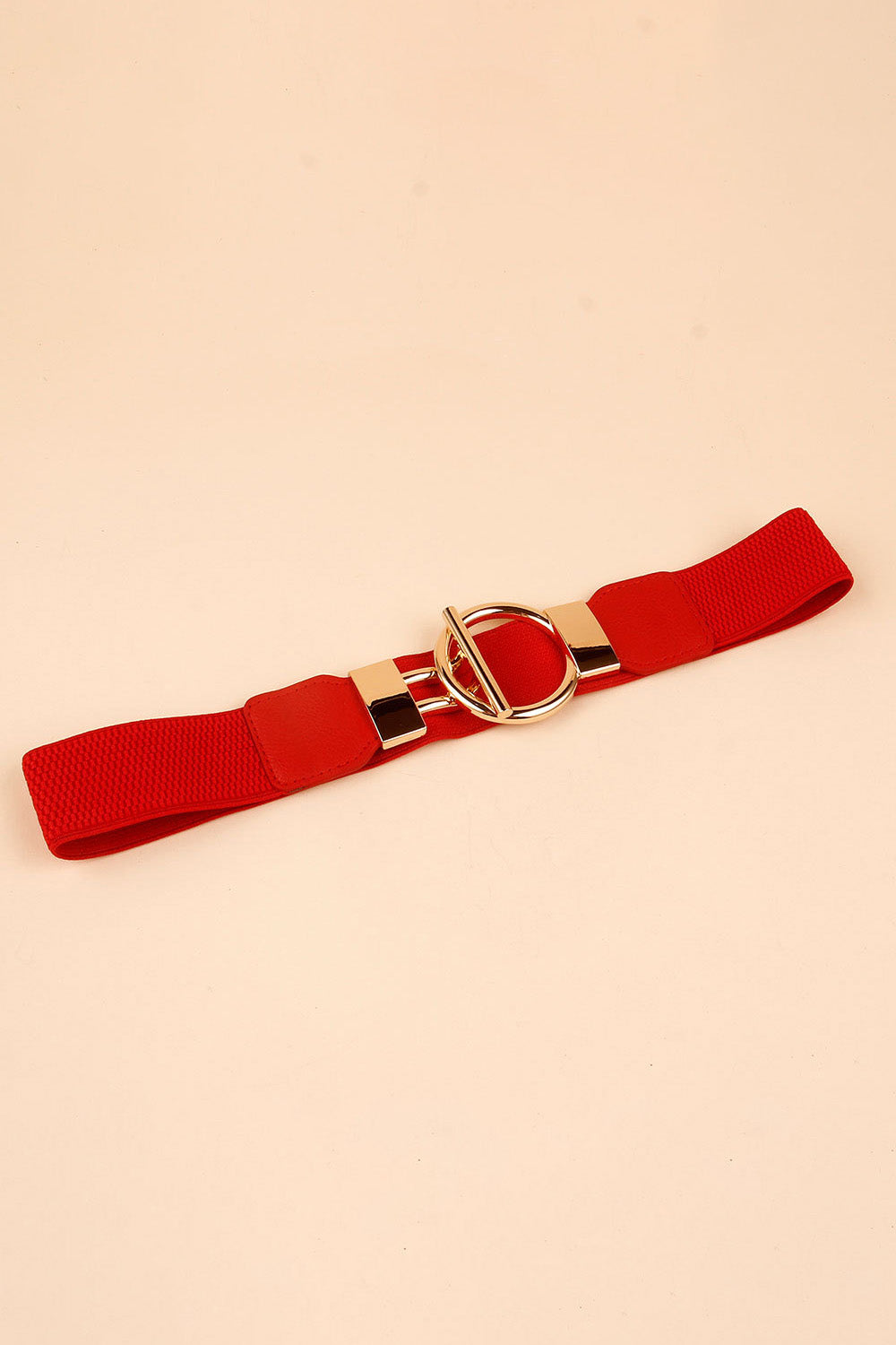Gold Circle Buckle PU Leather Belt - Multi - Bazaare Mart