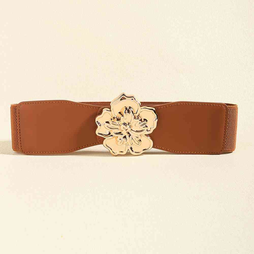 Flower Alloy Buckle Elastic Belt - Bazaare Mart
