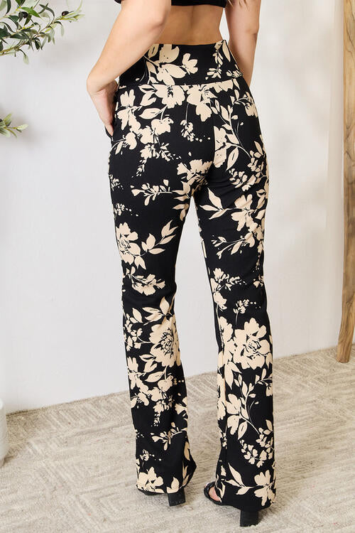 Heimish Plus Size High Waist Floral Flare Pants