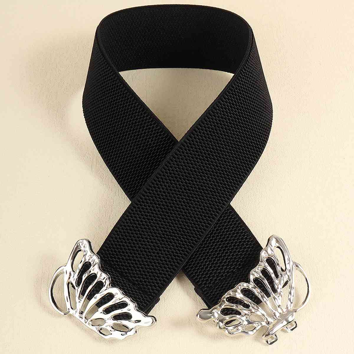 Butterfly Alloy Buckle Elastic Belt - Bazaare Mart