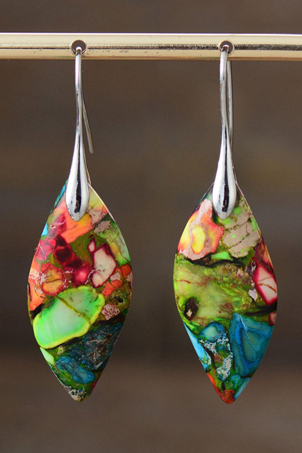 Handmade Natural Stone Hook Earrings - Bazaare Mart