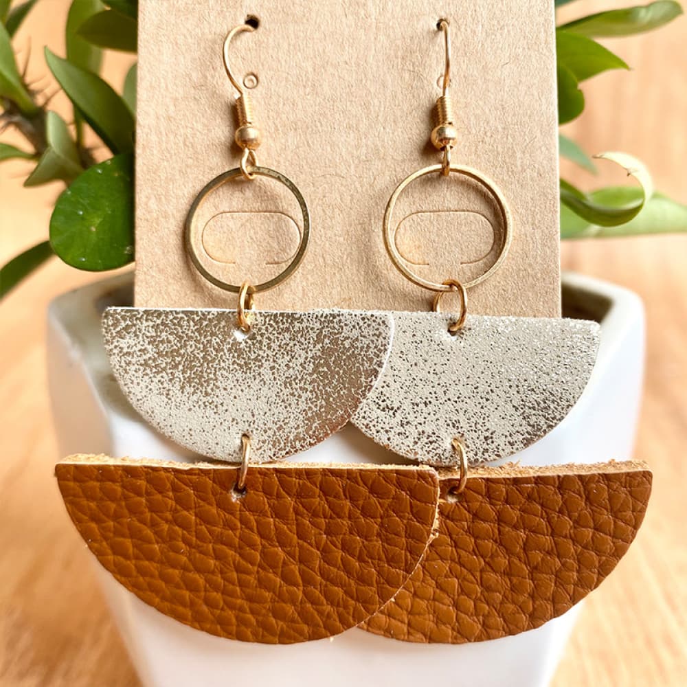 Geometrical Shape Dangle Earrings - Bazaare Mart