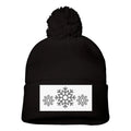 Knit Snowflake Beanie One Size Black Bazaare Mart