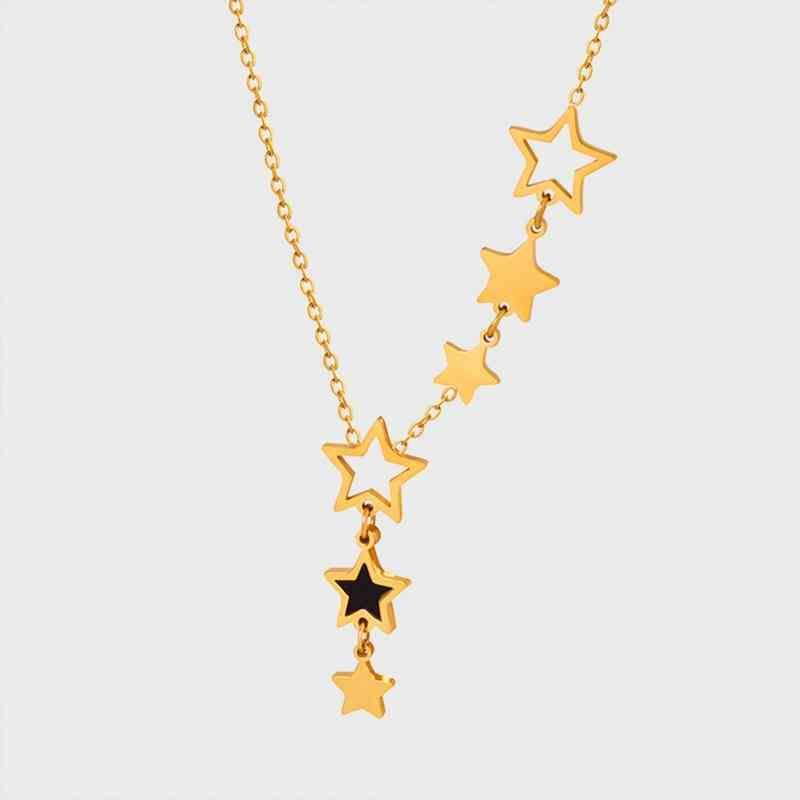 Titanium Drop Star Necklace