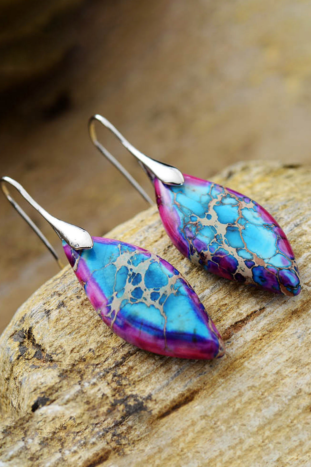 Handmade Natural Stone Hook Earrings - Bazaare Mart