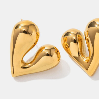 Fluid Heart Stud Earrings