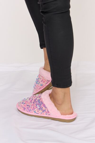 Pink Sequin Slippers