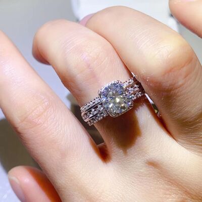 Square Halo Moissanite 2ct Wedding Ring